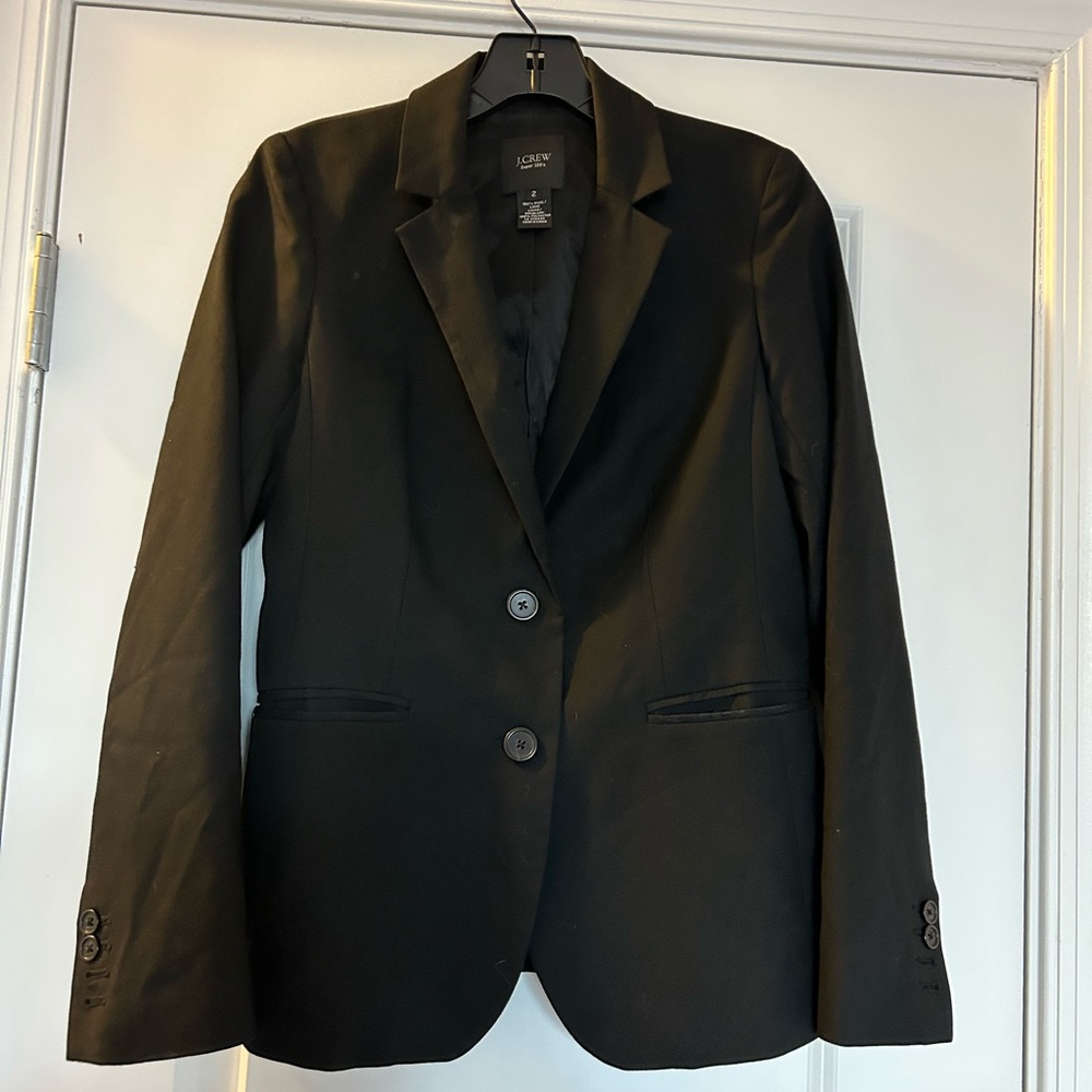 J.Crew Super 120s Wool Blazer , Sz 2 , Color -Black